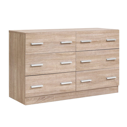 Artiss 6 Chest of Drawers - VEDA Oak - ElectronX Plus