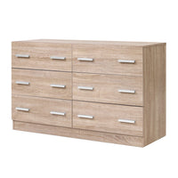 Artiss 6 Chest of Drawers - VEDA Oak - ElectronX Plus