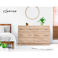 Artiss 6 Chest of Drawers - VEDA Oak - ElectronX Plus