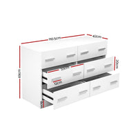 Artiss 6 Chest of Drawers - VEDA White - ElectronX Plus