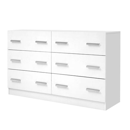 Artiss 6 Chest of Drawers - VEDA White - ElectronX Plus