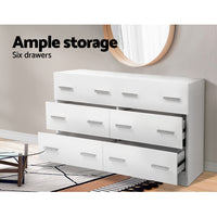 Artiss 6 Chest of Drawers - VEDA White - ElectronX Plus