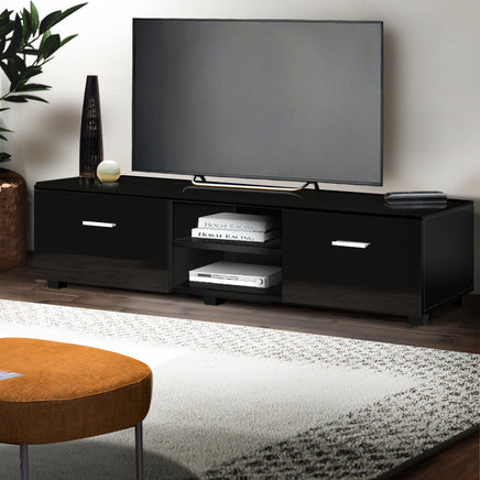 Artiss Entertainment Unit TV Cabinet 140cm Black Jim - ElectronX Plus