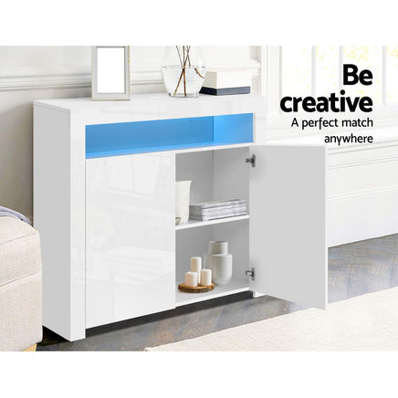 Artiss Buffet Sideboard LED - ARNO White - ElectronX Plus