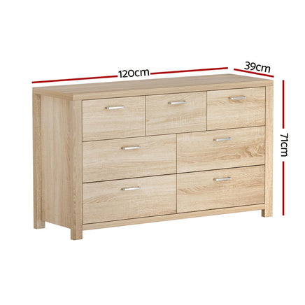 Artiss 7 Chest of Drawers - MAXI Pine - ElectronX Plus