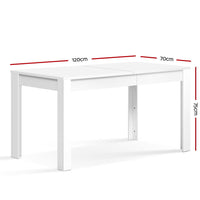 Artiss Dining Table Rectangular 4 Seater 120CM White Natu - ElectronX Plus