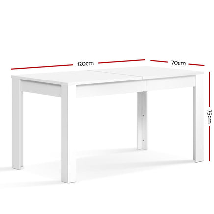 Artiss Dining Table Rectangular 4 Seater 120CM White Natu - ElectronX Plus