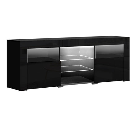 Artiss Entertainment Unit TV Cabinet LED 160cm Black Bobi - ElectronX Plus