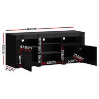 Artiss Entertainment Unit TV Cabinet LED 160cm Black Bobi - ElectronX Plus