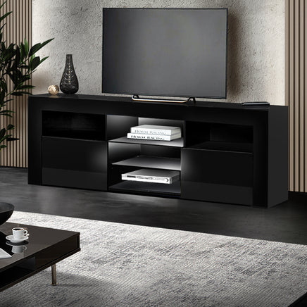 Artiss Entertainment Unit TV Cabinet LED 160cm Black Bobi - ElectronX Plus