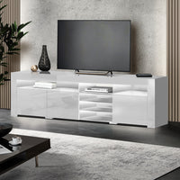 Artiss Entertainment Unit TV Cabinet LED 180cm White Bobi - ElectronX Plus