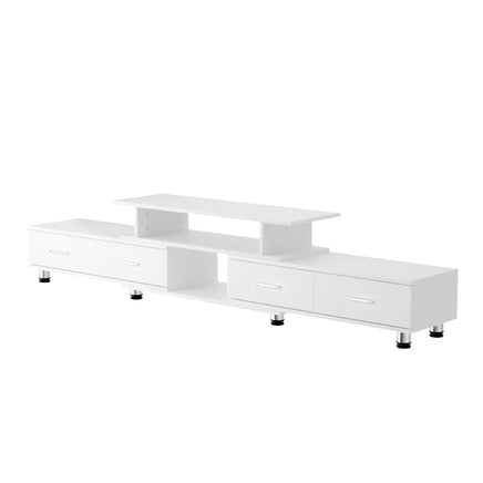 Artiss TV Cabinet Entertainment Unit Stand Wooden 160CM To 220CM Lowline Storage Drawers White - ElectronX Plus