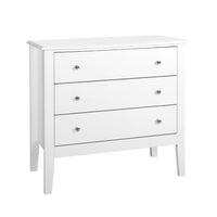 Artiss 3 Chest of Drawers - BRITTANY White - ElectronX Plus