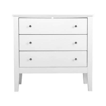 Artiss 3 Chest of Drawers - BRITTANY White - ElectronX Plus