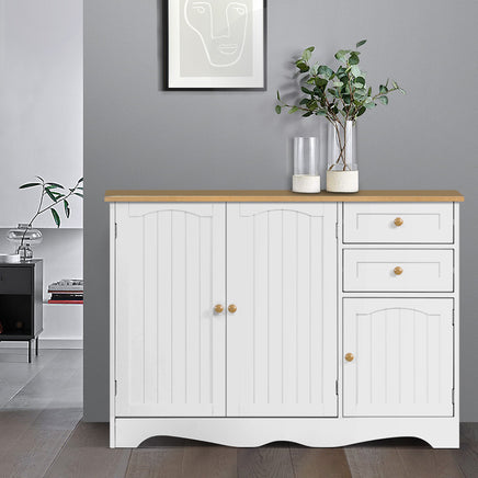 Artiss Buffet Sideboard 3 Doors - BERNE White - ElectronX Plus