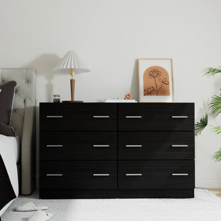 Artiss 6 Chest of Drawers - VEDA Black - ElectronX Plus