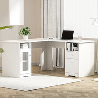 Artiss Corner Computer Desk Office Study Desks Table L-Shape Drawers Tables - ElectronX Plus