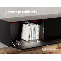 Artiss Floating Entertainment Unit TV Cabinet High Glossy Black 3 Cabinets 200CM - ElectronX Plus