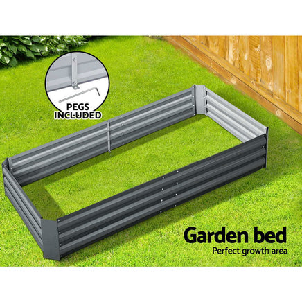 Greenfingers Garden Bed 180x90cm Planter Box Raised Container Galvanised Steel - ElectronX Plus