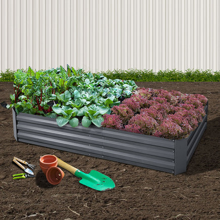 Greenfingers Garden Bed 180x90cm Planter Box Raised Container Galvanised Steel - ElectronX Plus