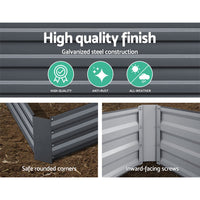 Greenfingers Garden Bed 210x90cm Planter Box Raised Container Galvanised Steel - ElectronX Plus