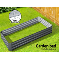 Greenfingers Garden Bed 210x90cm Planter Box Raised Container Galvanised Steel - ElectronX Plus