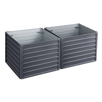 Greenfingers 2x Garden Bed 100x100x77cm Planter Box Raised Container Galvanised - ElectronX Plus