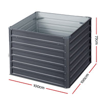 Greenfingers 2x Garden Bed 100x100x77cm Planter Box Raised Container Galvanised - ElectronX Plus