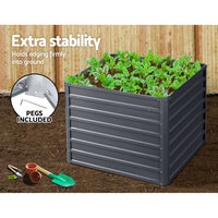 Greenfingers 2x Garden Bed 100x100x77cm Planter Box Raised Container Galvanised - ElectronX Plus