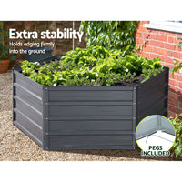 Greenfingers 2x Garden Bed 130x130x46cm Planter Box Raised Container Galvanised - ElectronX Plus