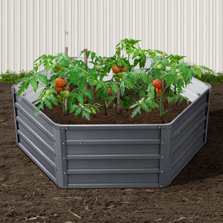 Greenfingers 2x Garden Bed 130x130x46cm Planter Box Raised Container Galvanised - ElectronX Plus