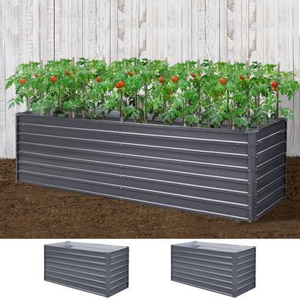 Greenfingers Garden Bed 320x80x77cm Planter Box Raised Container Galvanised Herb - ElectronX Plus