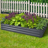 Greenfingers 2x Garden Bed 210x90cm Planter Box Raised Container Galvanised Herb - ElectronX Plus