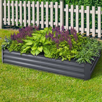 Greenfingers 2x Garden Bed 210x90cm Planter Box Raised Container Galvanised Herb - ElectronX Plus