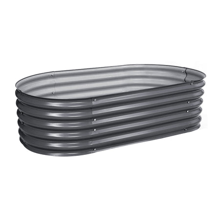 Greenfingers Garden Bed 160X80X42cm Oval Planter Box Raised Container Galvanised - ElectronX Plus