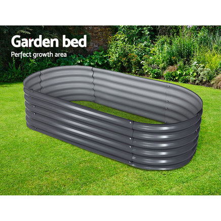 Greenfingers Garden Bed 160X80X42cm Oval Planter Box Raised Container Galvanised - ElectronX Plus