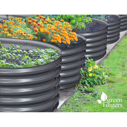 Greenfingers Garden Bed 320X80X42cm Oval Planter Box Raised Container Galvanised - ElectronX Plus