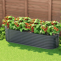 Greenfingers Garden Bed 240X80X56cm Oval Planter Box - ElectronX Plus