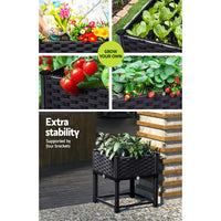 Greenfingers Garden Bed 40x40x23cm PP Planter Box Raised Container Growing Herb - ElectronX Plus