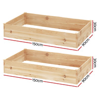 Greenfingers Garden Bed 150x90x30cm Wooden Planter Box Raised Container Growing - ElectronX Plus