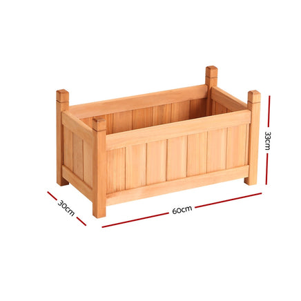 Greenfingers Garden Bed 60x30x33cm Wooden Planter Box Raised Container Growing - ElectronX Plus