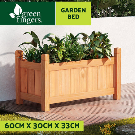 Greenfingers Garden Bed 60x30x33cm Wooden Planter Box Raised Container Growing - ElectronX Plus