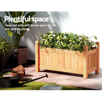 Greenfingers Garden Bed 60x30x33cm Wooden Planter Box Raised Container Growing - ElectronX Plus