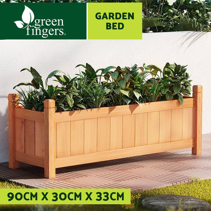 Greenfingers Garden Bed 90x30x33cm Wooden Planter Box Raised Container Growing - ElectronX Plus