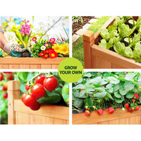 Greenfingers Garden Bed 90x30x33cm Wooden Planter Box Raised Container Growing - ElectronX Plus