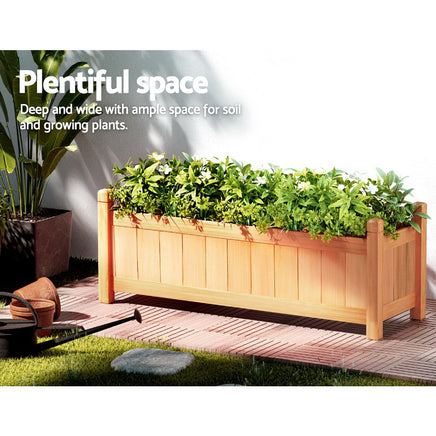 Greenfingers Garden Bed 90x30x33cm Wooden Planter Box Raised Container Growing - ElectronX Plus