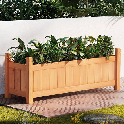 Greenfingers Garden Bed 90x30x33cm Wooden Planter Box Raised Container Growing - ElectronX Plus