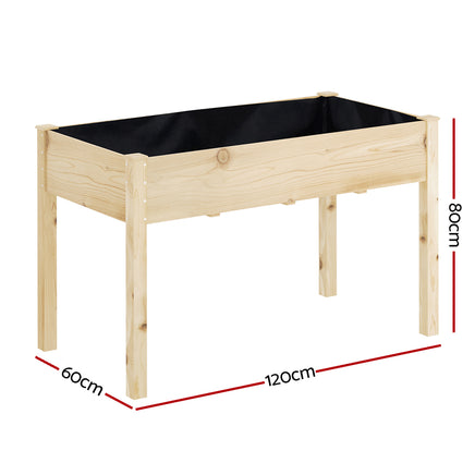 Greenfingers Garden Bed Elevated 120x60x80cm Wooden Planter Box Raised Container - ElectronX Plus