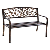 Gardeon Outdoor Garden Bench Seat Steel Outdoor Furniture 3 Seater Park Bronze - ElectronX Plus