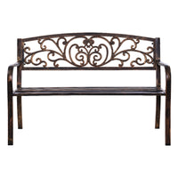 Gardeon Outdoor Garden Bench Seat Steel Outdoor Furniture 3 Seater Park Bronze - ElectronX Plus